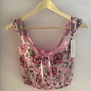 Victoria Secret Floral Embroidered Corset Top